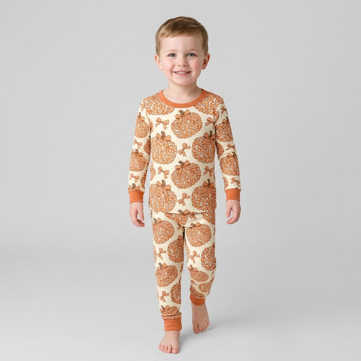 Pumpkin Season Bamboo Two Piece Long Sleeve Pajama Set