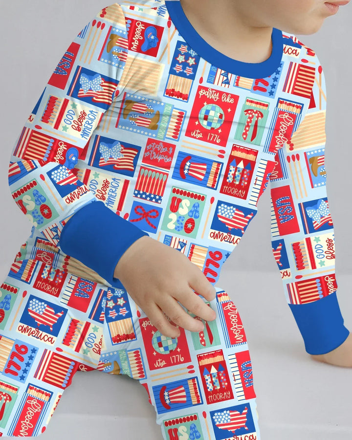 Zweiteiliges Langarm-Pyjama-Set mit Sommerfrüchten