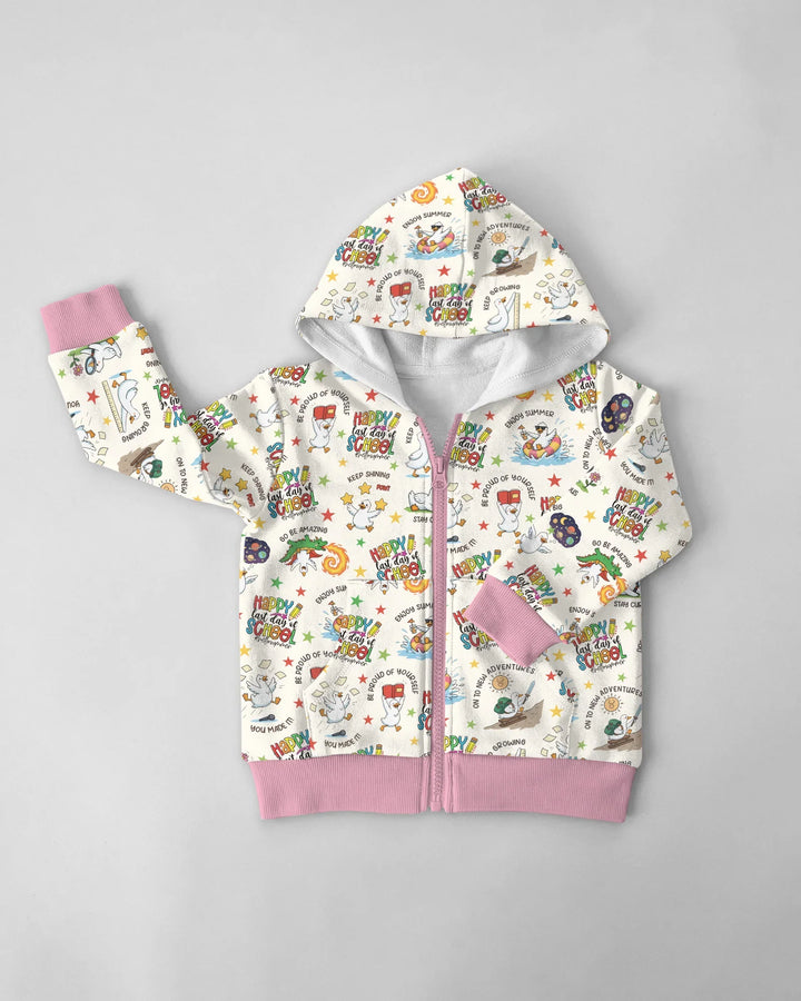 Silly Goose Happy Last Day of School Bamboo Zip Hoodie