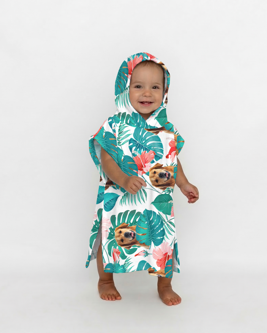 Hawaiian Custom Photo Dog Bamboo Swim Poncho