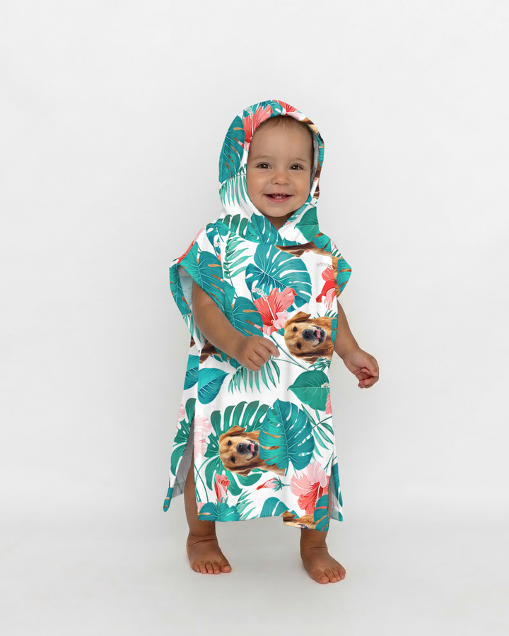 Hawaiian Custom Photo Dog Bamboo Swim Poncho