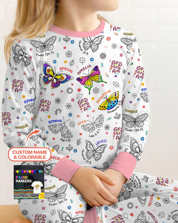 Zweiteiliges Langarm-Pyjama-Set mit Sommerfrüchten