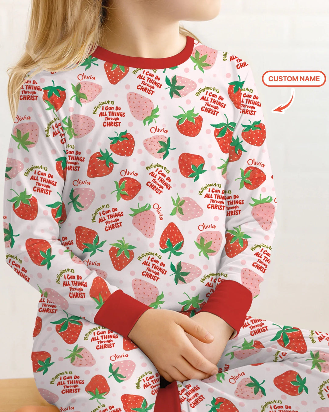 Conjunto de Pijama de Dos Piezas de Manga Larga de Bambú "Todo lo puedo en Cristo"