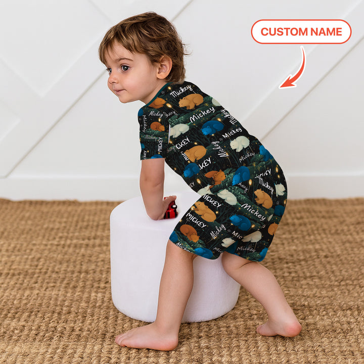 Zweiteiliges Pyjama-Set mit kurzen Ärmeln und Shorts im Sommer-Design