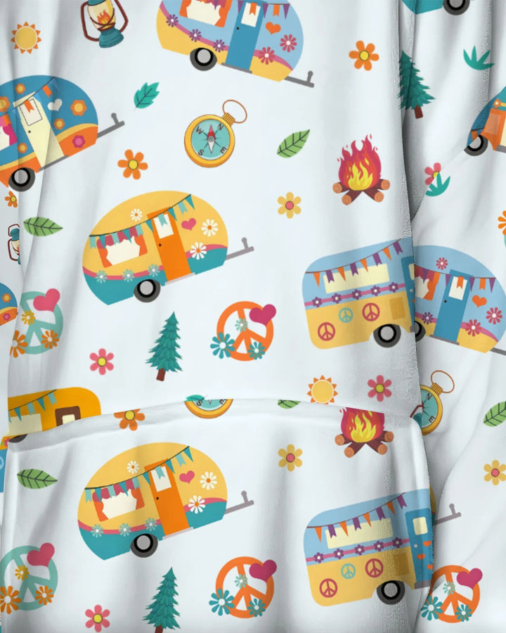 Happy Little Camper Bamboo Blanket Hoodie