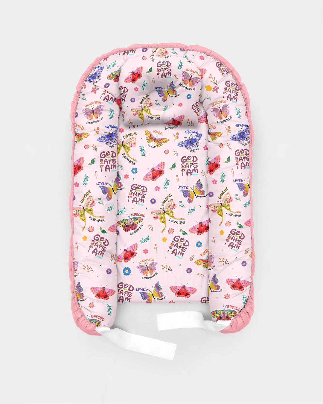 God says I am Butterfly Bamboo Baby Nest Bed