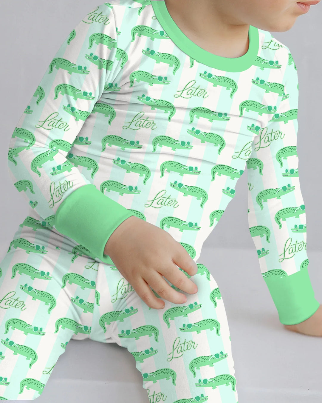 Later Gator Bamboo Two Piece Long Sleeve Pajama Set