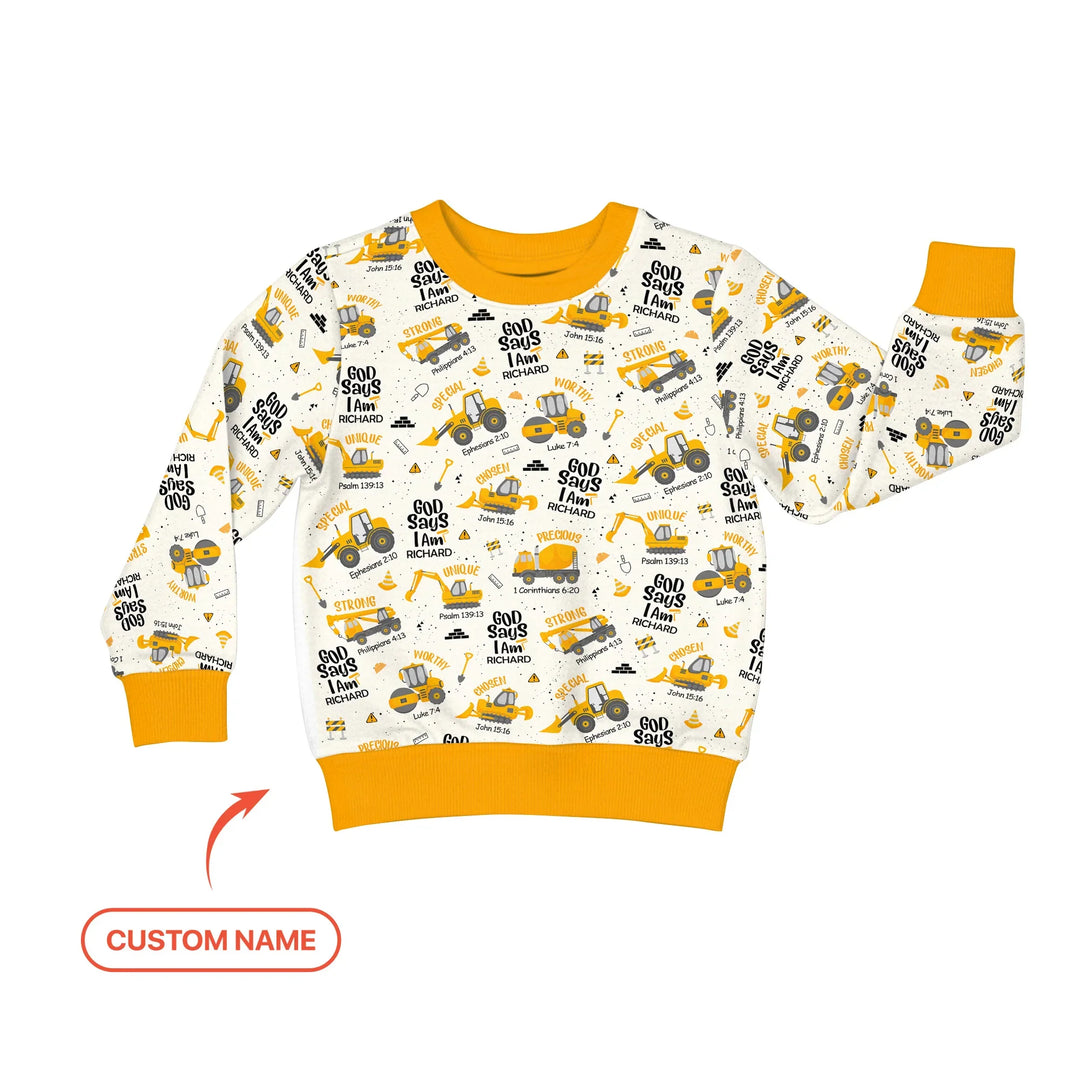 Custom Name God Says I Am Boy Crewneck Sweatshirt