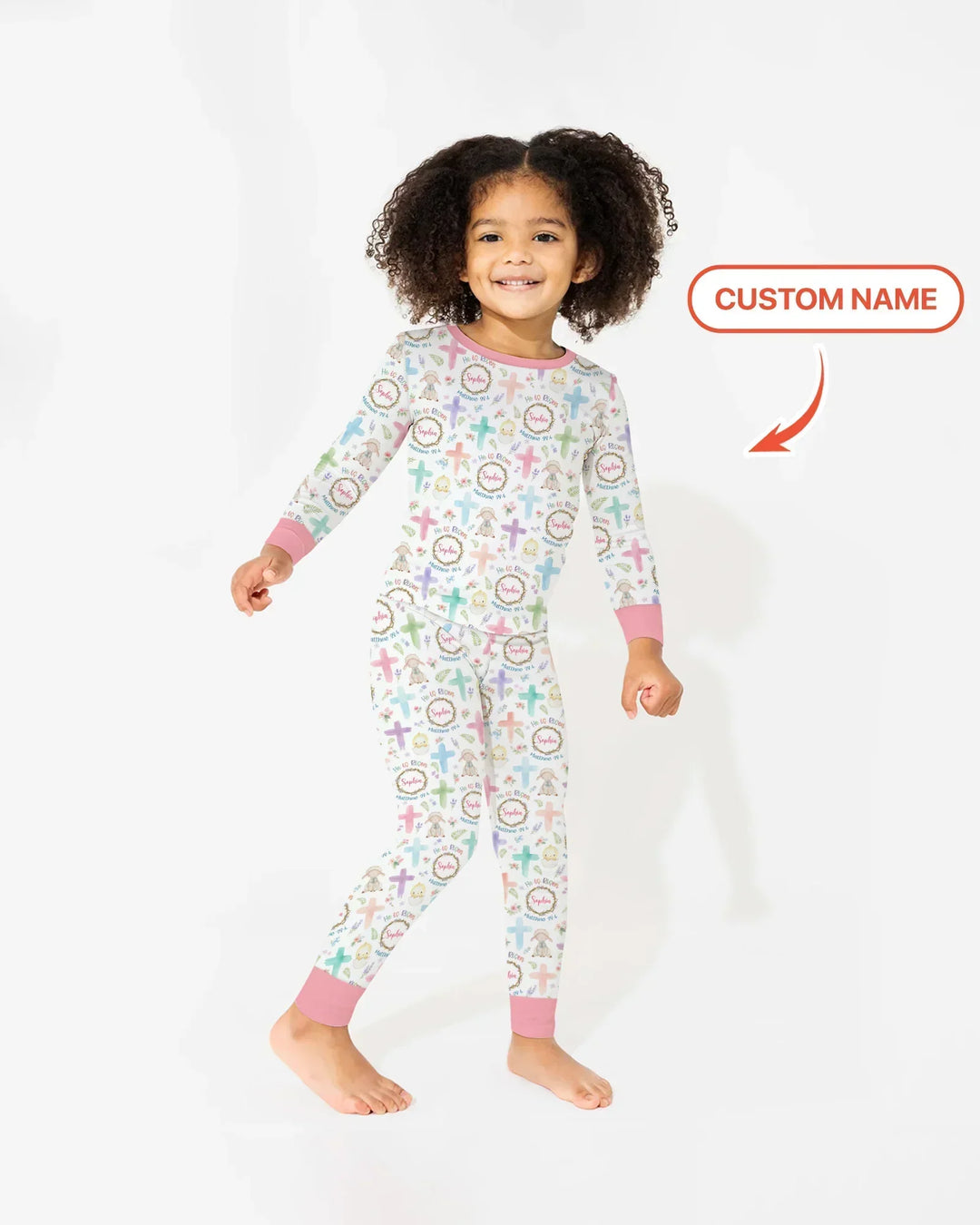 He Is Risen Personalized Template Two Piece Long Sleeve Pajama Set