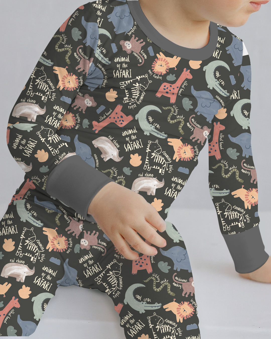 Funny African Animals Two Piece Long Sleeve Pajama Set