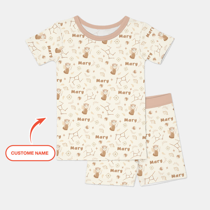 Zweiteiliges Pyjama-Set mit kurzen Ärmeln und Shorts im Sommer-Design