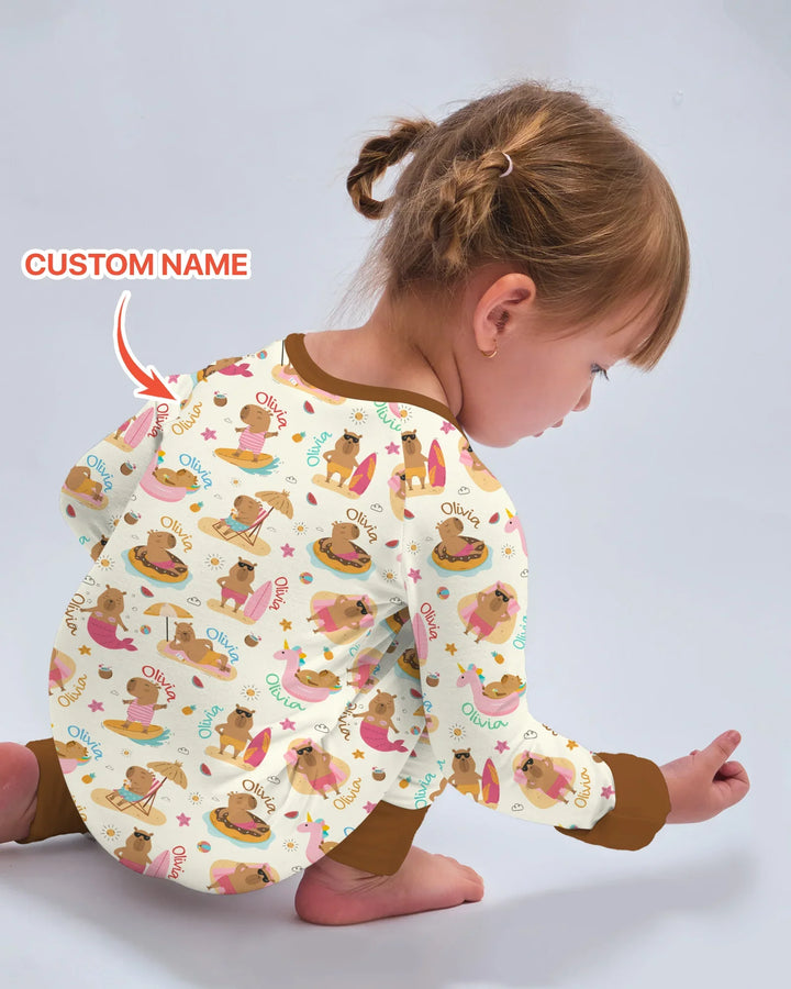 Don't Worry, Be Capy Custom Name Bamboo Convertible Zippy