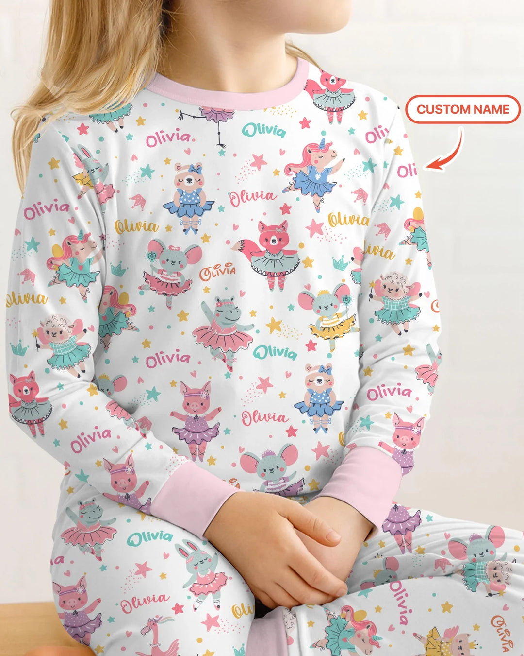 Zweiteiliges Langarm-Pyjama-Set mit Sommerfrüchten