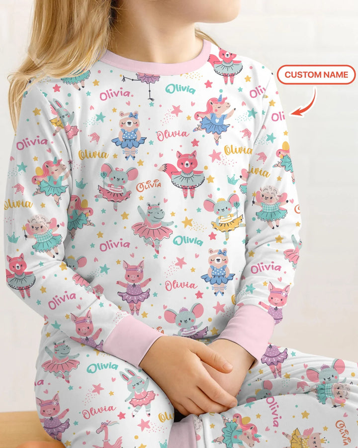 Zweiteiliges Langarm-Pyjama-Set mit Sommerfrüchten
