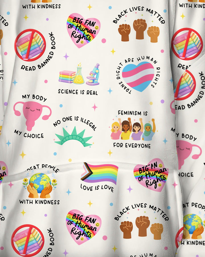 Big Fan Of Human Rights Family Matching Wearable Blanket Hoodie