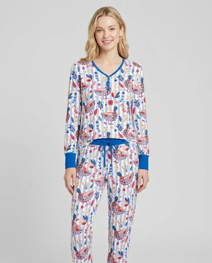 Patriotic Mallard Duck Bamboo Women Pajama Set