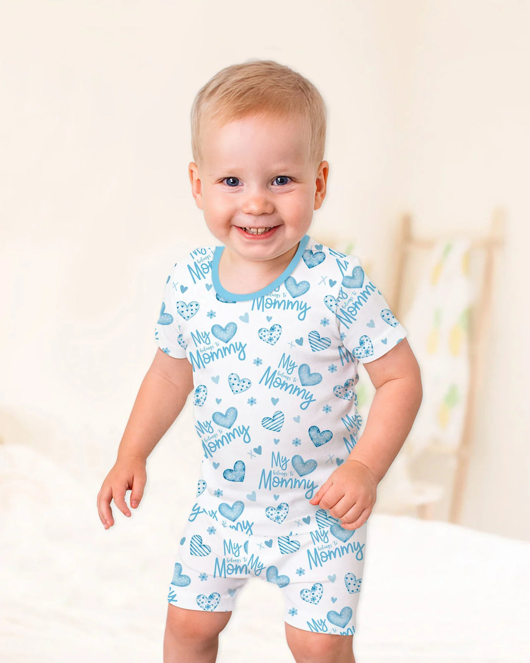 My Heart Belongs To Mommy Bamboo Two Piece Short Sleeve Shorts Pajama Set