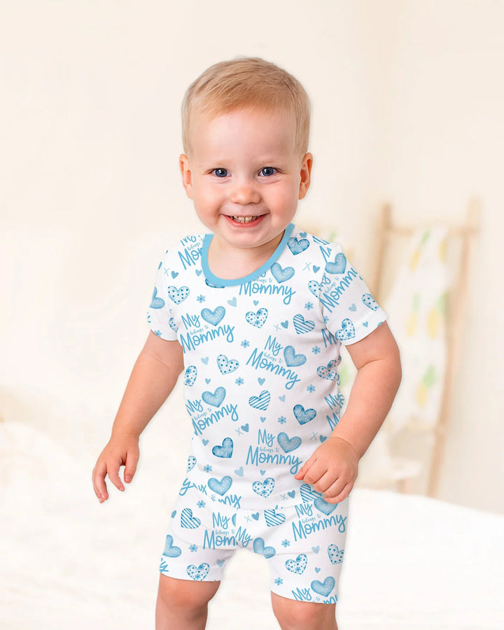 My Heart Belongs To Mommy Bamboo Two Piece Short Sleeve Shorts Pajama Set
