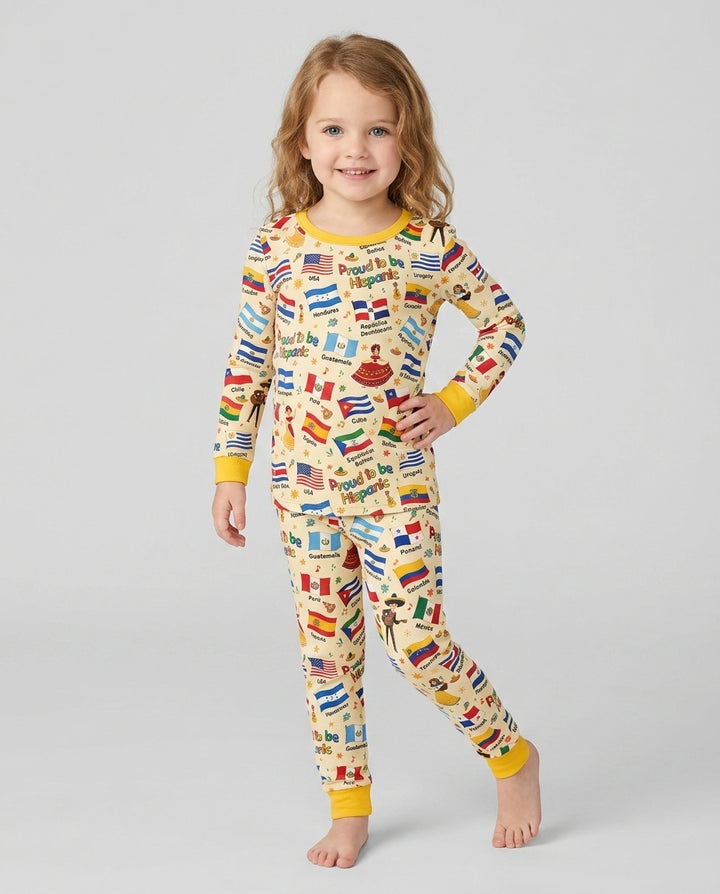 Zweiteiliges Langarm-Pyjama-Set mit Sommerfrüchten