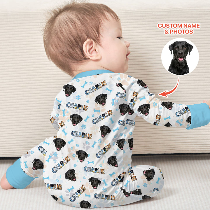 Custom Name Doodle Letters Blue Dog Convertible Zippy