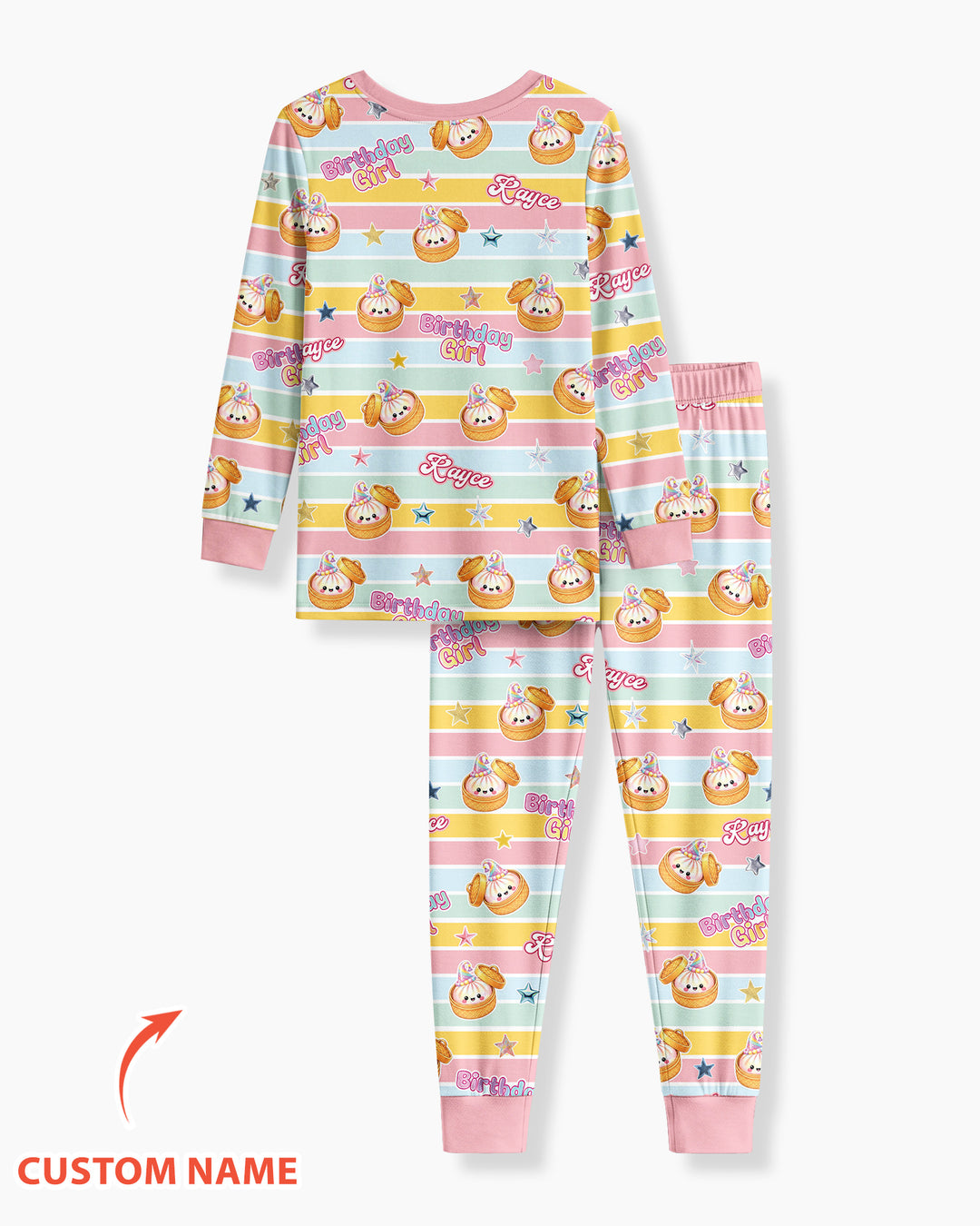 Zweiteiliges Langarm-Pyjama-Set mit Sommerfrüchten