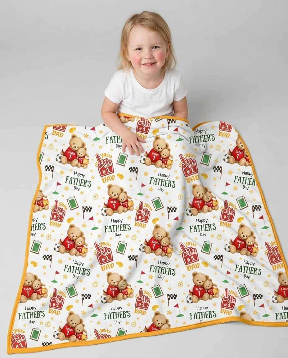 You're #1 Dad Daddy & Me Matching Bamboo Blanket