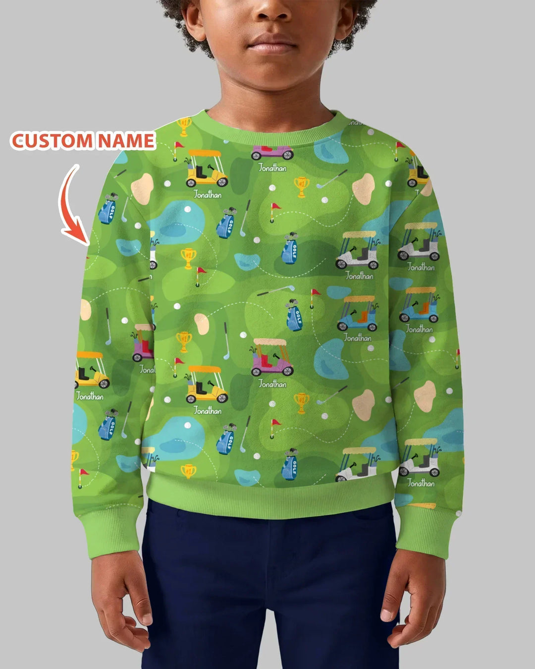 Custom Name Golf Season Family Matching Crewneck Sweatshirt