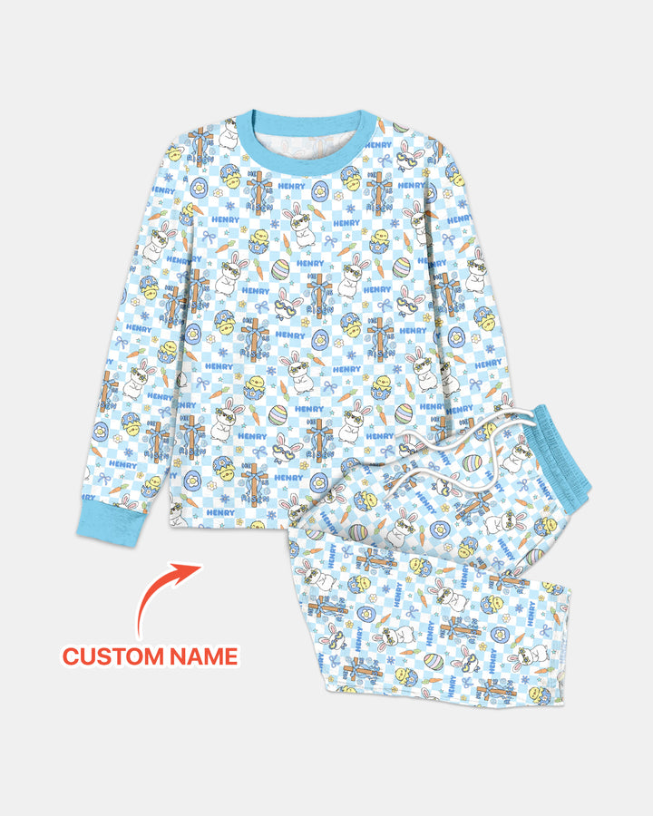Custom Name Retro Easter Men's Pajama Set