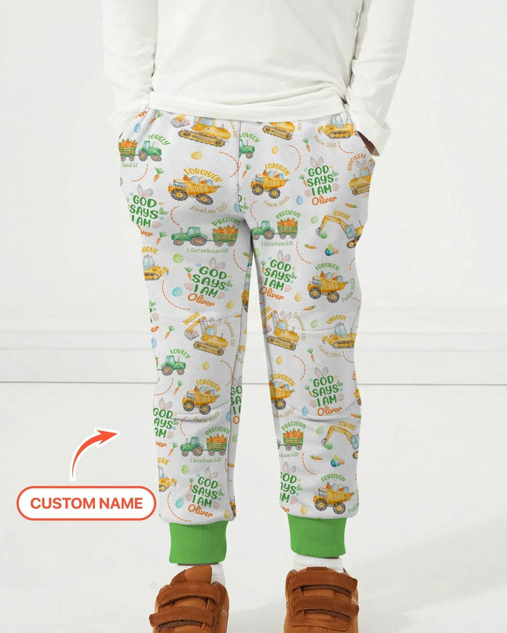 Happy Easter God Says I Am Custom Name Jogger