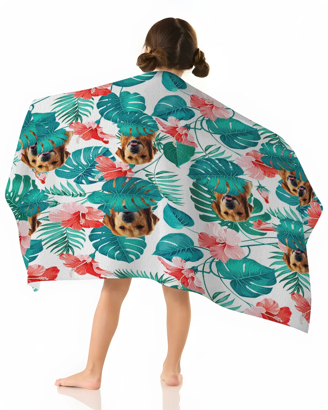 Hawaiian Custom Photo Dog Bamboo Beach Towel