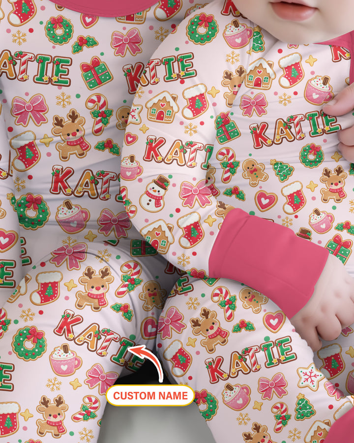Pink GingerBread Custom Name Bamboo Convertible Zippy