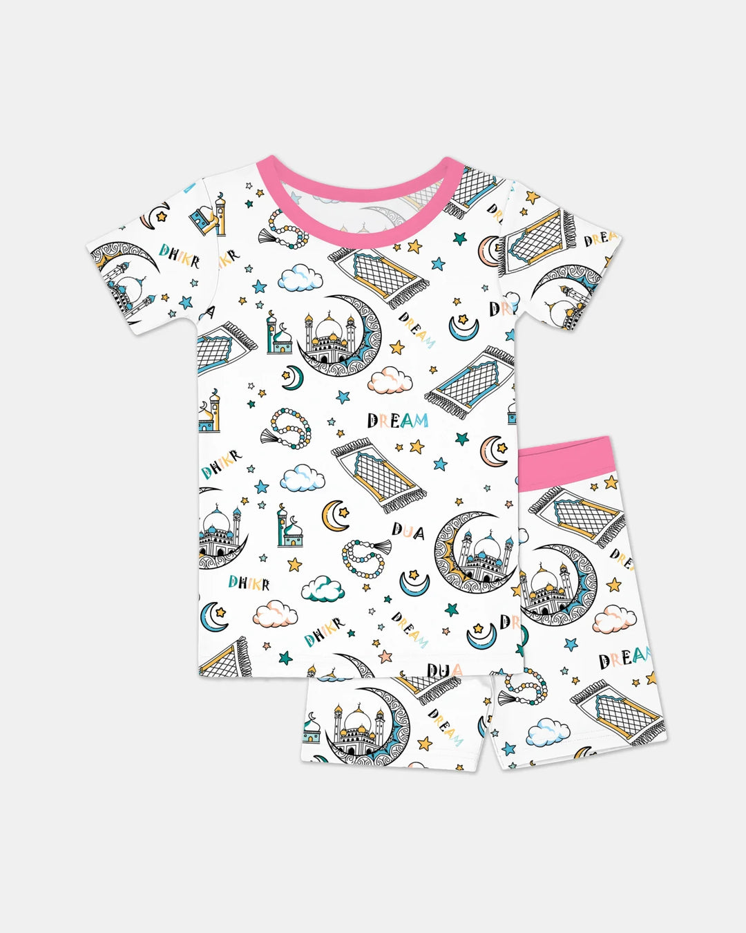 Dua, Dhikr, Dream Matching Family Two Piece Short Sleeve Shorts Pajama Set