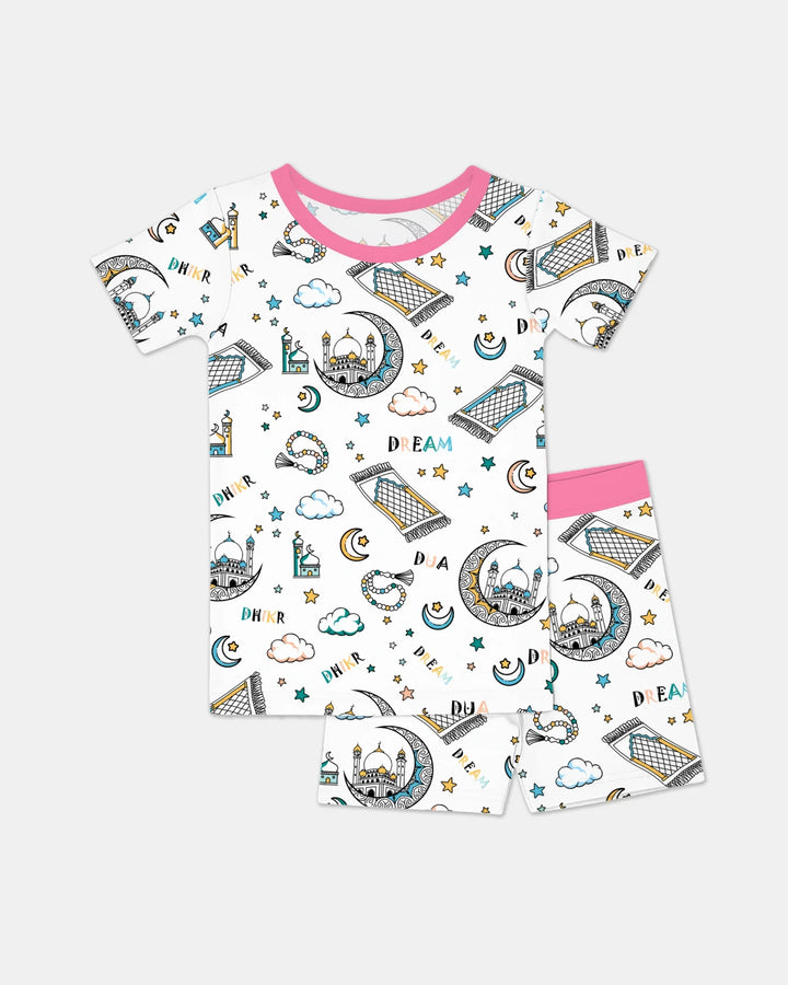 Dua, Dhikr, Dream Matching Family Two Piece Short Sleeve Shorts Pajama Set