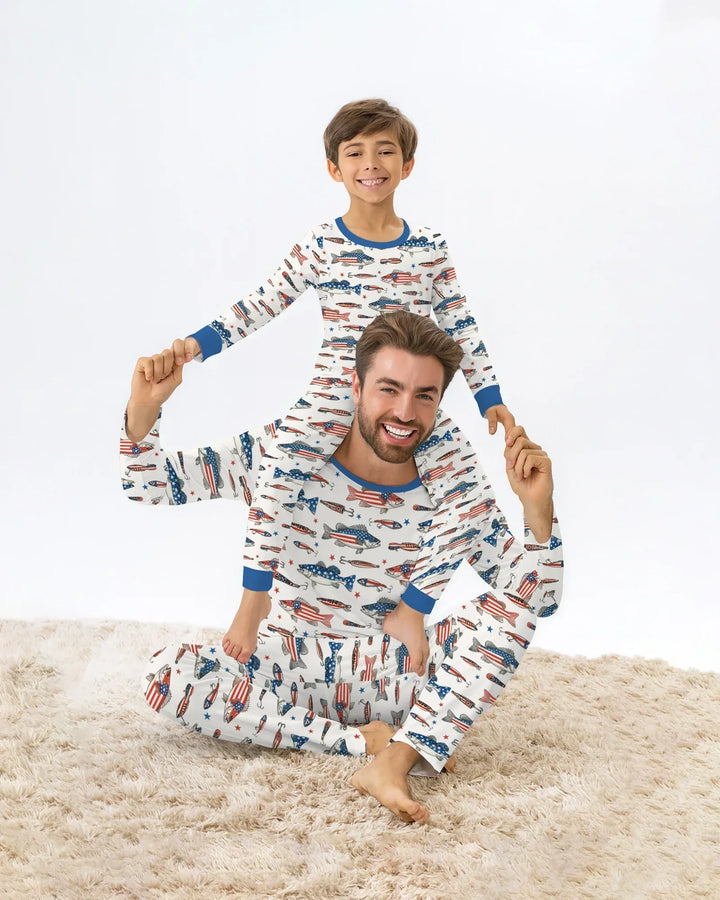 Conjunto de pijama de dos piezas de bambú de manga larga
