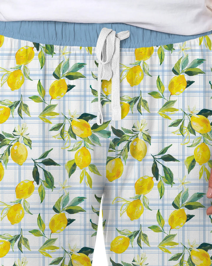 Mediterranean Lemons Family Matching Bamboo Men's Pajama Set