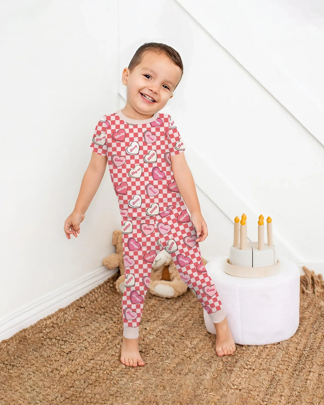 Valentine in Hearts Two Piece Short Sleeve Pajama Set