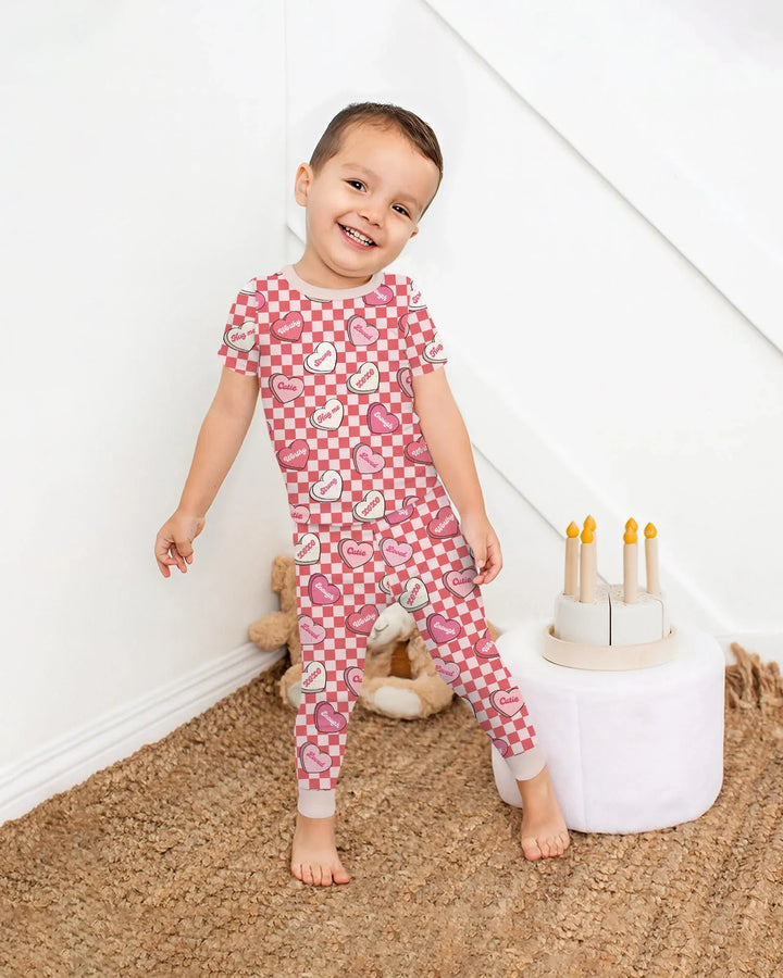 Valentine in Hearts Two Piece Short Sleeve Pajama Set