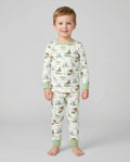 Dinos On The Green Daddy & Me Matching Bamboo Two Piece Long Sleeve Pajama Set