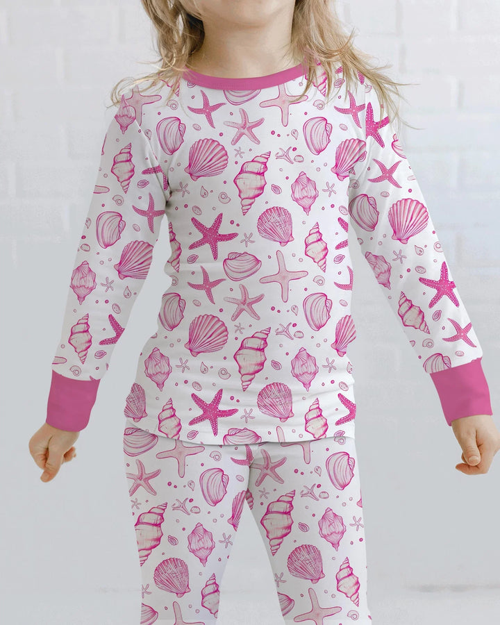 Conjunto de pijama de dos piezas de bambú de manga larga para toda la familia "Coastal Charm"