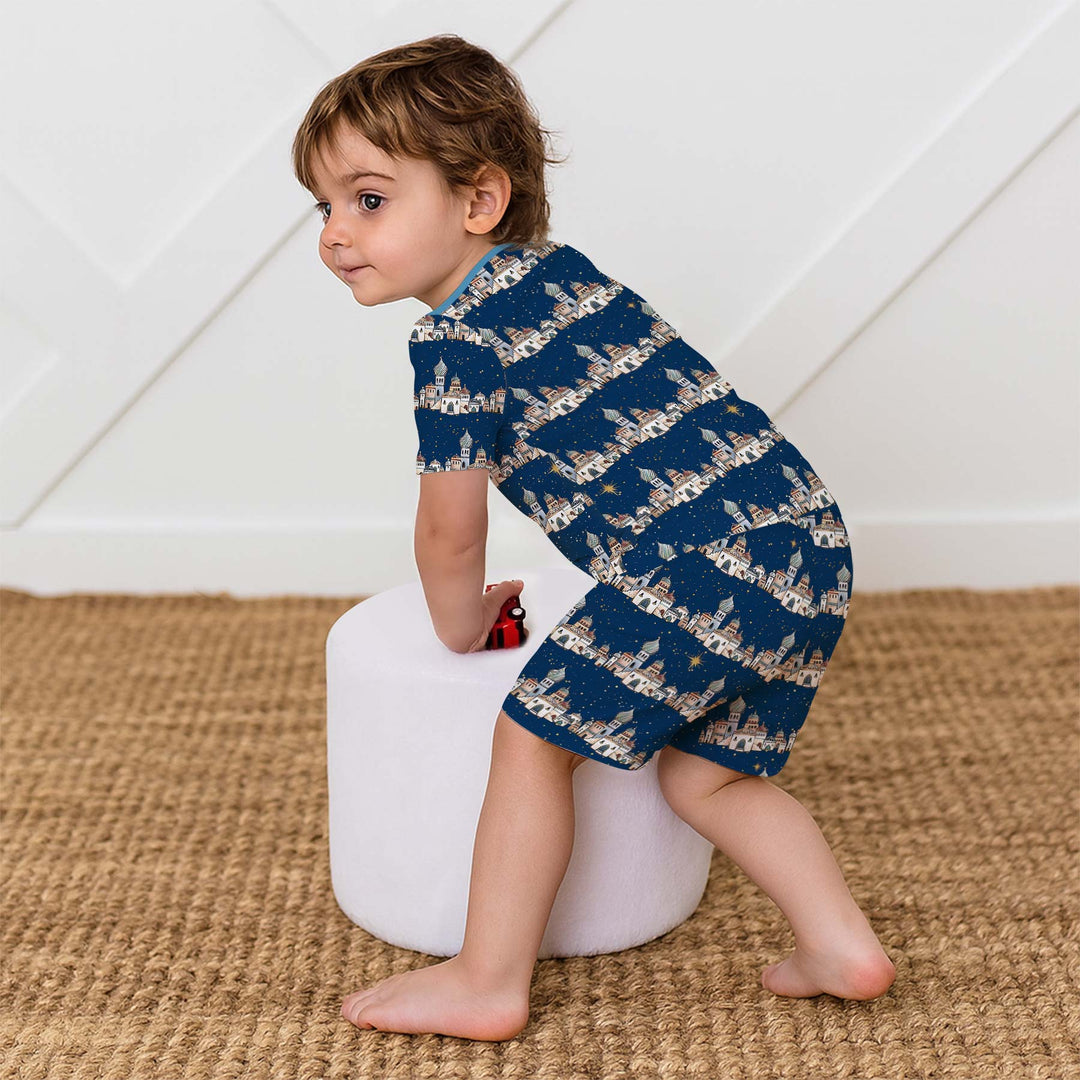 O Little Town of Bethlehem Two Piece Short Sleeve Shorts Pajama Set