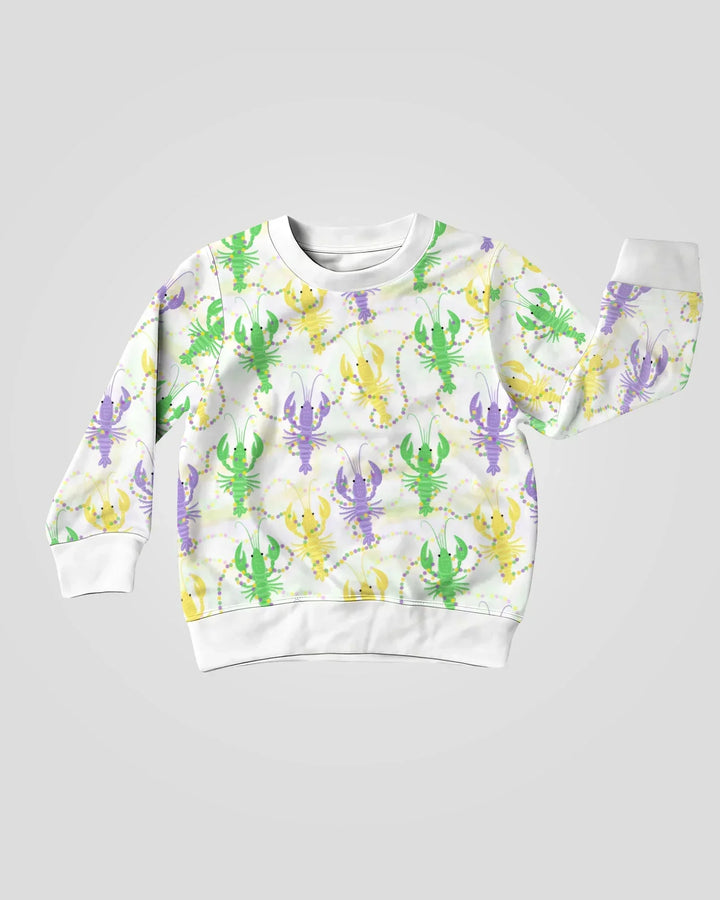 Mardi Gras Flusskrebs Familie Passender Bambus Rundhals-Sweatshirt