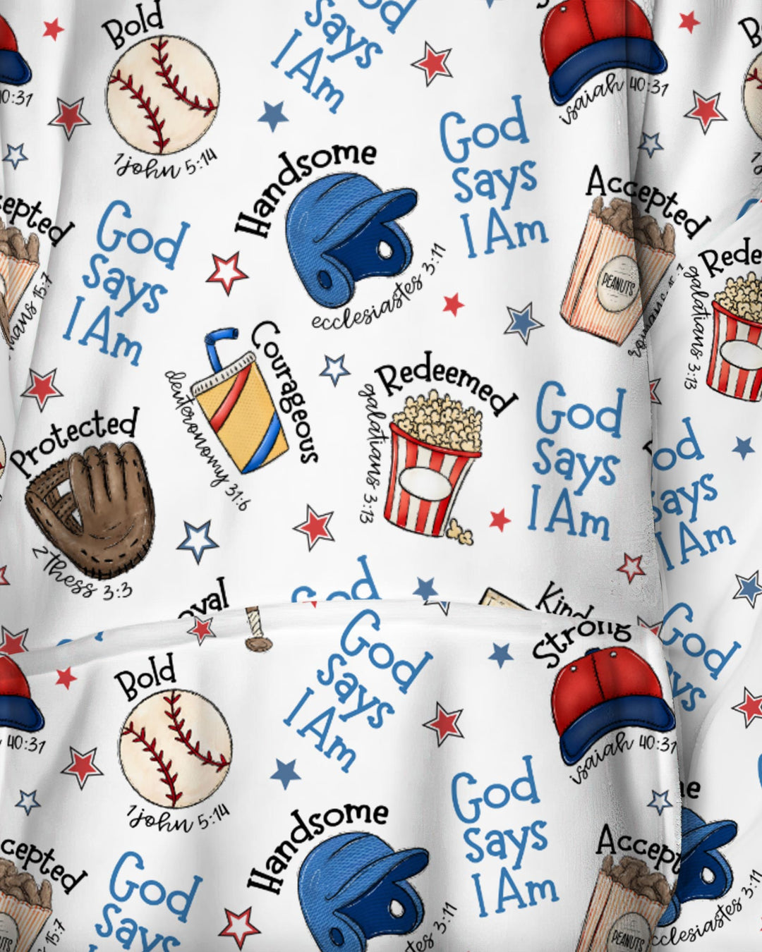 Christian Baseball Wearable Blanket Hoodie