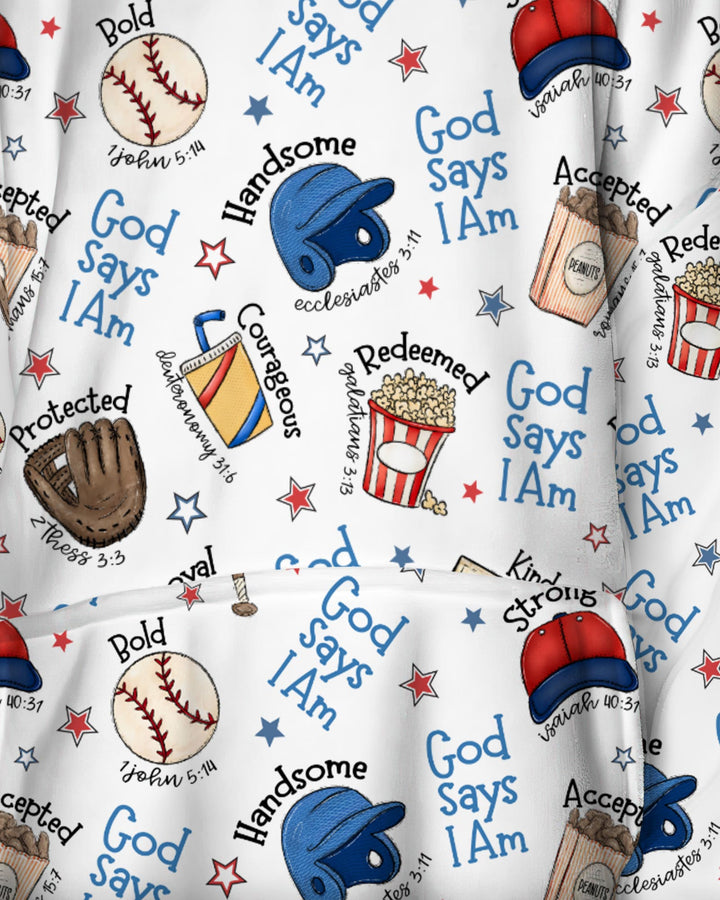 Christian Baseball Wearable Blanket Hoodie