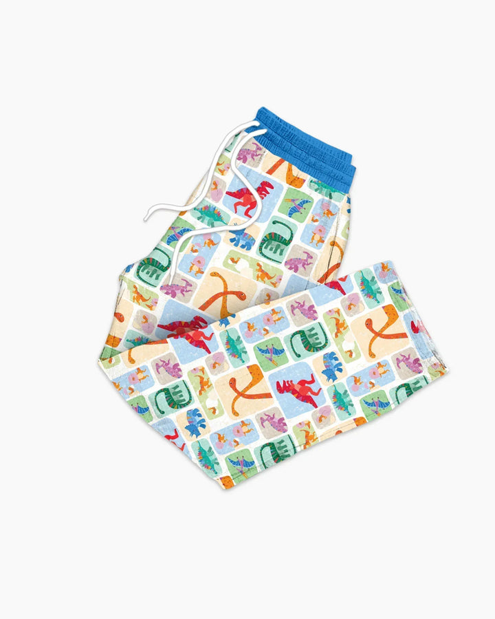 Rainbow Dino Friends Family Matching Bamboo Men's Pajama Set