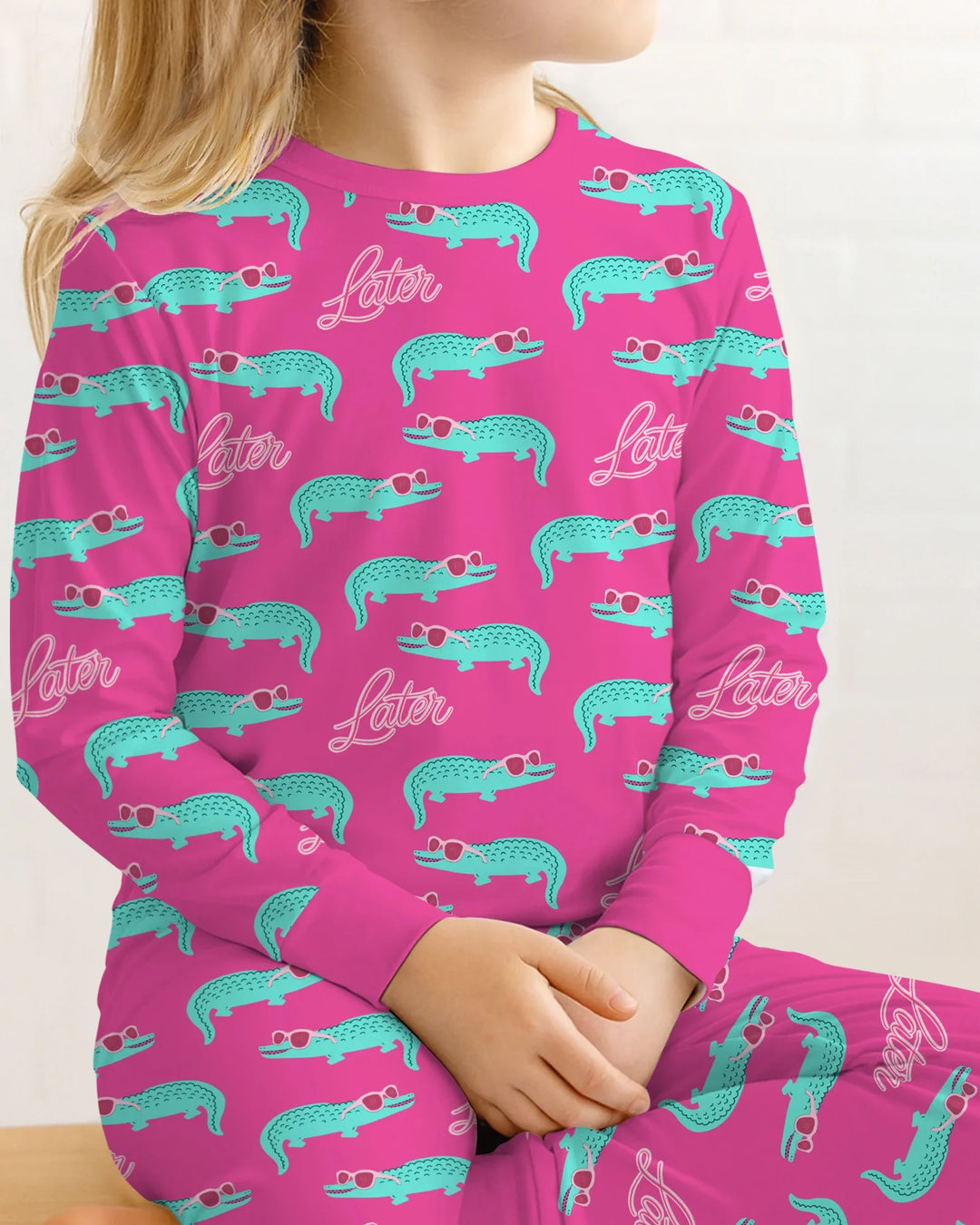 Later Gator Bamboo Two Piece Long Sleeve Pajama Set