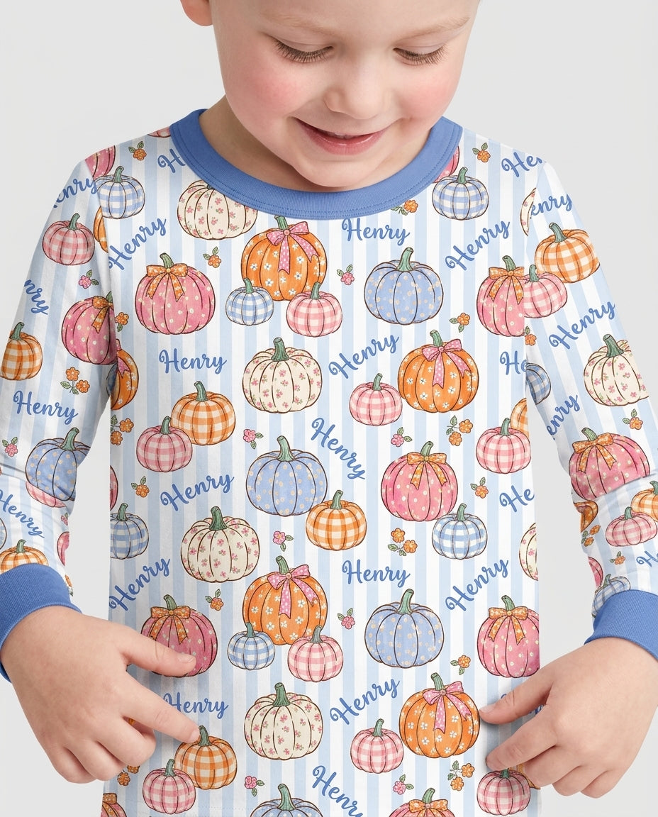 Conjunto de pijama de dos piezas de bambú con mangas largas, plantilla PERSONALIZADA