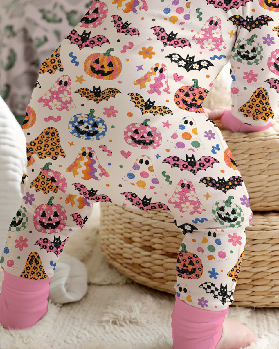 Funky Retro Ghosts Bamboo Convertible Zippy