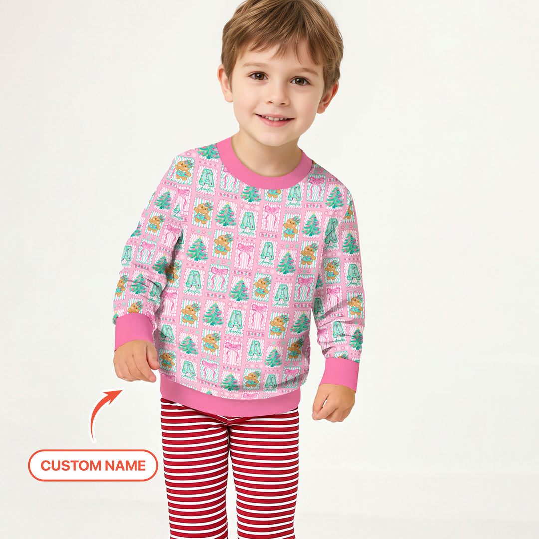 Custom Name "Merry Pink Christmas" Crewneck Sweatshirt