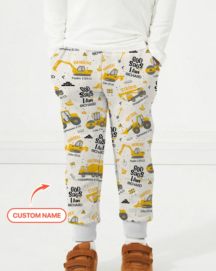 Custom Name God Says I Am Boy Jogger