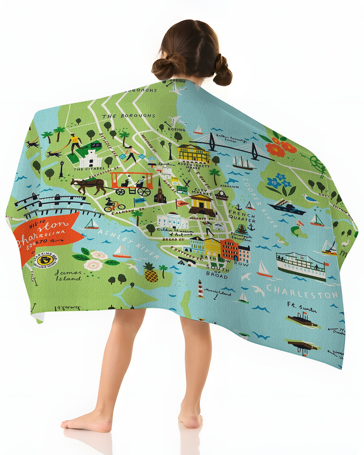 Charleston Beach Bamboo Beach Towel